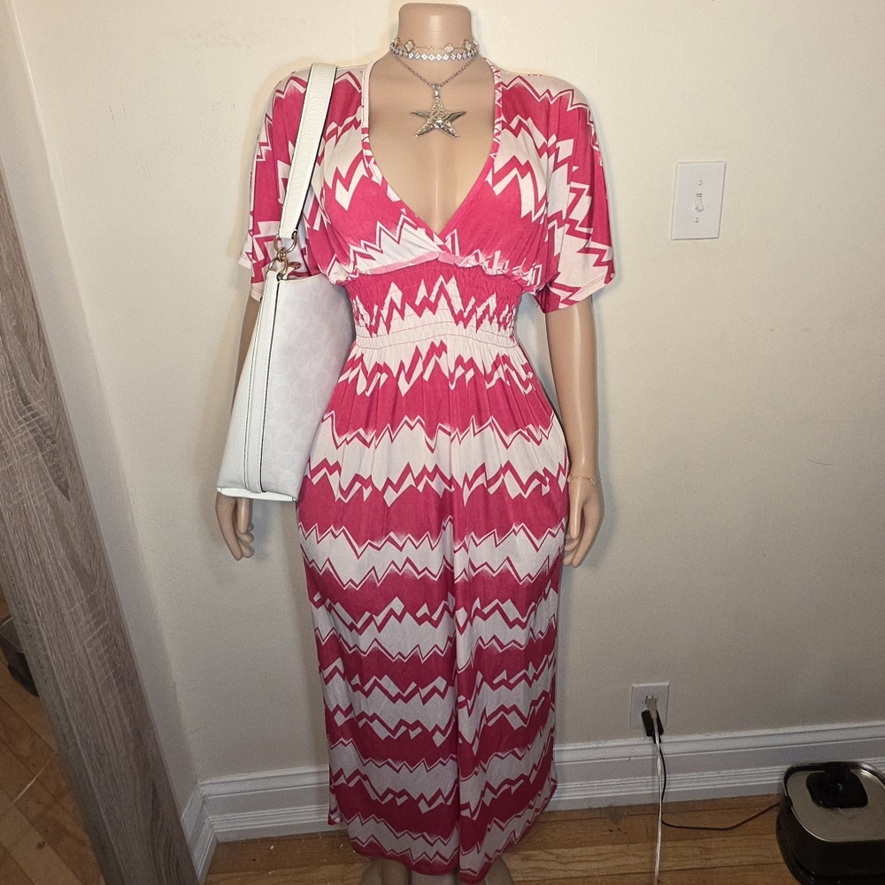 ☆5th & Love Pink & White Maxi Dress☆